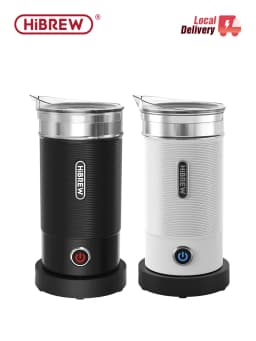 HiBREW Electric Milk Frother Frothing Foamer Chocolate Mixer Cold/Hot Latte Cappuccino fully automatic Milk Warmer Cool M1A
