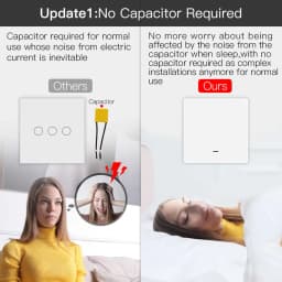 MOES Smart Light Switch Tuya ZigBee No Neutral Wire No Capacitor Needed Smart Life 2/3 Way Works with Alexa Google Home 2mqtt