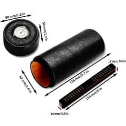 Leather Cigar Tube Jar Portable Cedar Wood Humidor Box Cigar Case W/ Humidifer Hygrometer Fit 5 Cigars Humidor