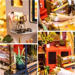 Rolife DIY Dollhouse Kit Mini House with Furnitures Accessories 1:24 Scale Craft Kit Emily's Flower Shop