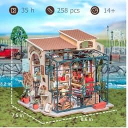 Rolife DIY Dollhouse Kit Mini House with Furnitures Accessories 1:24 Scale Craft Kit Emily's Flower Shop