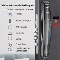 Tuya Smart 3D Face Door Lock Security Face & Camera Monitor Intelligent Fingerprint Password Biometric Electronic Key Unlock