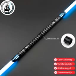 TXQSABER Smooth Swing Heavy Dueling Lightsaber 12 Colors Changing Soundfonts 1 inch Metal Handle Blaster Pixel Sword Toys