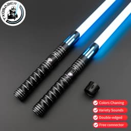TXQSABER Smooth Swing Heavy Dueling Lightsaber 12 Colors Changing Soundfonts 1 inch Metal Handle Blaster Pixel Sword Toys