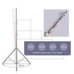 1-2PCS 2.8M Stainless Steel Light Stand 1/4 3/8 Universal Adapter 110 inches/280 centimeters Foldable Support Stand