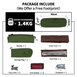 Naturehike Cloud Up 2 Person Tent Outdoor Camping Tent Ultralight 2 Person 20D Tent Free Standing Hiking Travel Backpacking Tent