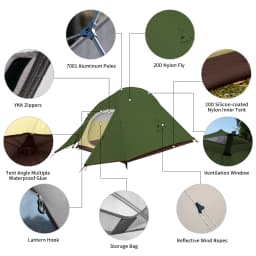 Naturehike Cloud Up 2 Person Tent Outdoor Camping Tent Ultralight 2 Person 20D Tent Free Standing Hiking Travel Backpacking Tent