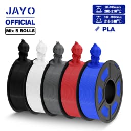 JAYO ABS/PLA META/PETG/SILK/TPU/Wood/ Rainbow/Marble 3D Printer Filament 1.75mm 5 Roll 3D Printing Materials for 3D Printer
