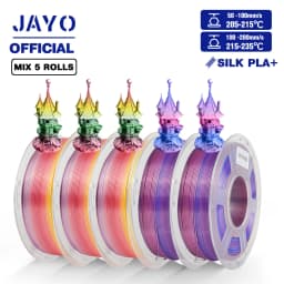 JAYO ABS/PLA META/PETG/SILK/TPU/Wood/ Rainbow/Marble 3D Printer Filament 1.75mm 5 Roll 3D Printing Materials for 3D Printer