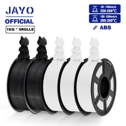 JAYO ABS/PLA META/PETG/SILK/TPU/Wood/ Rainbow/Marble 3D Printer Filament 1.75mm 5 Roll 3D Printing Materials for 3D Printer
