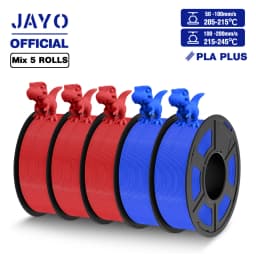 JAYO ABS/PLA META/PETG/SILK/TPU/Wood/ Rainbow/Marble 3D Printer Filament 1.75mm 5 Roll 3D Printing Materials for 3D Printer