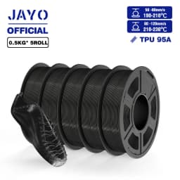 JAYO ABS/PLA META/PETG/SILK/TPU/Wood/ Rainbow/Marble 3D Printer Filament 1.75mm 5 Roll 3D Printing Materials for 3D Printer