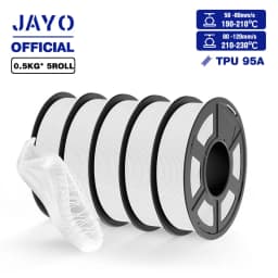 JAYO ABS/PLA META/PETG/SILK/TPU/Wood/ Rainbow/Marble 3D Printer Filament 1.75mm 5 Roll 3D Printing Materials for 3D Printer