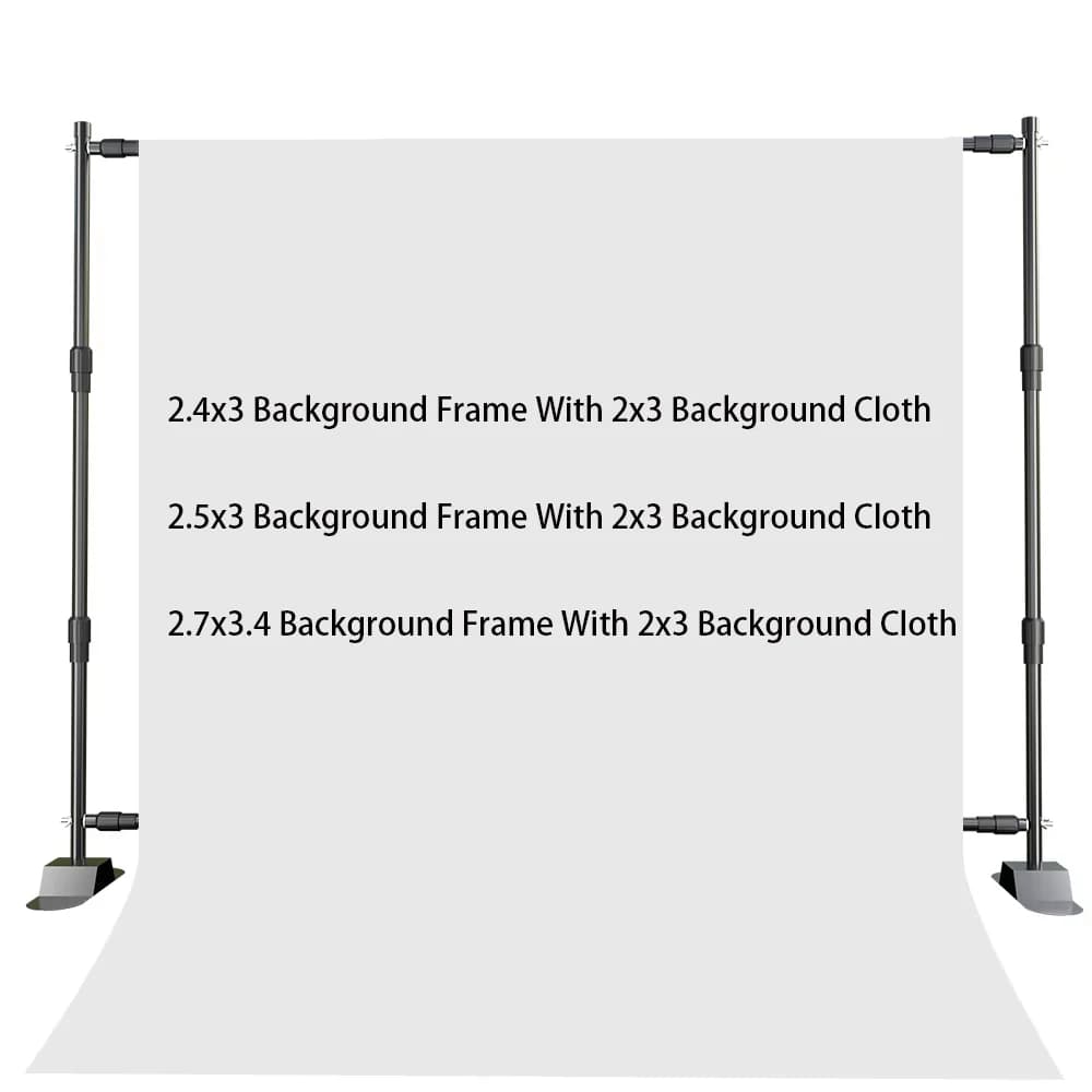 Background Stand Kit Double-Crossbar Backdrop With Solid Color Background Suitable For Photography Shooting Party Decoration