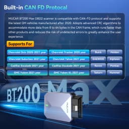 MUCAR BT200 MAX Auto Full System AI Diagnostic Tool 15 Reset Scanner Tool Code Reader Bi-directional CANFD Lifetime Free Update