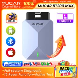 MUCAR BT200 MAX Auto Full System AI Diagnostic Tool 15 Reset Scanner Tool Code Reader Bi-directional CANFD Lifetime Free Update