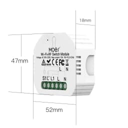 MOES Wifi Smart Light Switch Diy Breaker Module Smart Life/Tuya APP Remote Control,Works with Alexa Echo Google Home 1/2 Way