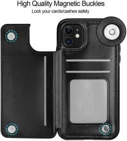 For iPhone 11 Pro XR XS Max 6s 7 8 Plus SE 2020 Wallet Case Luxury Slim Fit Premium Leather Card Slots Shockproof Flip Shell