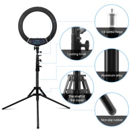 FOSOTO FT-18N Photography Lighting Dimmable Ring Lamp Camera Ring Lamp Led Ringlight With Tripod Stand For Phone Live Streaming