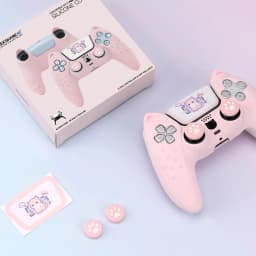 GeekShare PS5 Controller Case Set Silicone Thumb Grip Caps , NSPRO Controller Shell Cover , Sticker for SONY Playstation 5