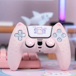 GeekShare PS5 Controller Case Set Silicone Thumb Grip Caps , NSPRO Controller Shell Cover , Sticker for SONY Playstation 5