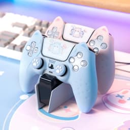 GeekShare PS5 Controller Case Set Silicone Thumb Grip Caps , NSPRO Controller Shell Cover , Sticker for SONY Playstation 5