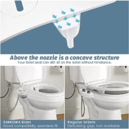 SAMODRA Black Button Bidet - Non-Electric Self Cleaning Bidet Water Sprayer Toilet Seat