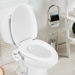 SAMODRA Black Button Bidet - Non-Electric Self Cleaning Bidet Water Sprayer Toilet Seat