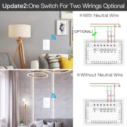 ZigBee Wall Touch Smart Light Switch With Neutral/No Neutral, No Capacitor Smart Life/Tuya 2/3 Way Control Compatible Alexa Goog