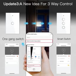 ZigBee Wall Touch Smart Light Switch With Neutral/No Neutral, No Capacitor Smart Life/Tuya 2/3 Way Control Compatible Alexa Goog