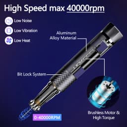 40000RPM Rechargeable Electric Nail Drill Machine Brushless Motor With Memory Function For Nail Art Equipment Manicure Pedicure