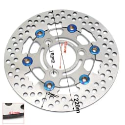 RPM 220mm Brake Caliper Disc Rotor Disk Floating 3 Hole Pitching 70 Universal for Street Bike Pedal Bike Pitbike Honda Yahama