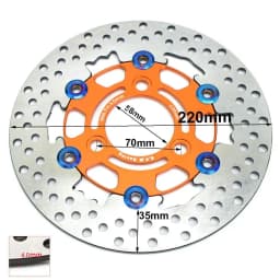 RPM 220mm Brake Caliper Disc Rotor Disk Floating 3 Hole Pitching 70 Universal for Street Bike Pedal Bike Pitbike Honda Yahama