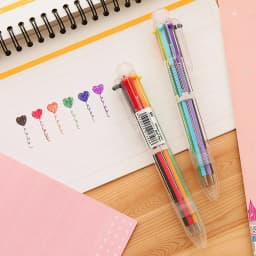 Jonvon Satone 20pcs Ball Point Pen Marker Korea Creative Stationery Pen 6 Color In 1 Ballpoint Pen Color School Supplies For Kid