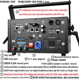 5W RGB 30kpps 40Kpps 50kpps Galvo Laser Party Light For Professional Stage Lighting Effect Show