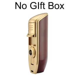 Lighter Metal 3 Jet Butane Gas Torch Smoking Lighter W/ Cigar Punch Stripe Sharp Cigar Lighter