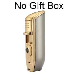 Lighter Metal 3 Jet Butane Gas Torch Smoking Lighter W/ Cigar Punch Stripe Sharp Cigar Lighter