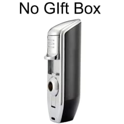 Lighter Metal 3 Jet Butane Gas Torch Smoking Lighter W/ Cigar Punch Stripe Sharp Cigar Lighter
