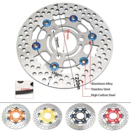 RPM Disc Brake Motorcycle 220mm Floating Disk Rotor Brake Caliper Universal 3 Hole Front Rear Wheel For Yamaha Scooters Niu