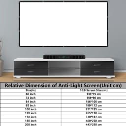 VEIDADZ Projector Screen White Less Creases 60-200 inch Soft High Density Portable Foldable Projection Screen for Outdoor Movie