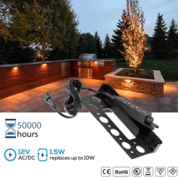 8 Pack Low Voltage LED Step Lights Outdoor Hardscape Lighting DC12V IP67 Waterproof Retaining Wall Paver Lamps
