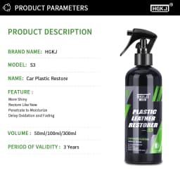 300ML Car Plastic Leather Restorer Renew Parts Polish Protect Coating Long Lasting Back To Black Gloss Interior Accessory S3