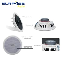 Home Background Music System 6 Inch 8ohm 15W Surround Sound Passive Audio passive Ceiling Speakers Loud for Roof Speakers Cinema