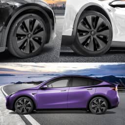 4PCS Hub Cap Performance Replacement for Tesla Model Y 19-Inch Wheel Cap Automobile Hubcap Full Rim Cover Accessories 2018-2024