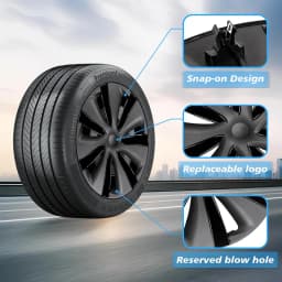 4PCS Hub Cap Performance Replacement for Tesla Model Y 19-Inch Wheel Cap Automobile Hubcap Full Rim Cover Accessories 2018-2024