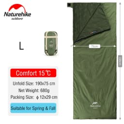 Naturehike Sleeping Bag Lightweight Mini LW180 Waterproof Cotton Sleeping Bag Nature hike Tourist Camping Sleeping Bag
