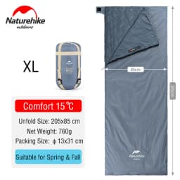 Naturehike Sleeping Bag Lightweight Mini LW180 Waterproof Cotton Sleeping Bag Nature hike Tourist Camping Sleeping Bag