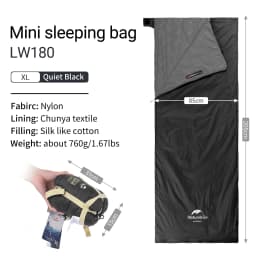 Naturehike Sleeping Bag Lightweight Mini LW180 Waterproof Cotton Sleeping Bag Nature hike Tourist Camping Sleeping Bag
