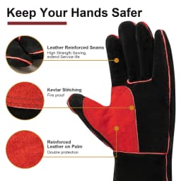 ARCCAPTAIN 16inch Welding Gloves Multifunctional Works Gloves Heat Resistant Mig/Stick/Tig Welder Welding Supplies Gloves