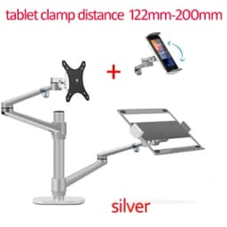 OL-3L OL-3T Aluminum Silver Ergonomics 10'-17' Desk Laptop Stand 32' Monitor Desktop Bracket Computer Mount Full Motion Column